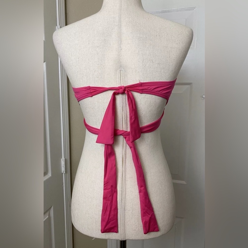 Tommy Bahama Womens Bandeau Bikini Top Halter Size Medium Pink Padded - Picture 2 of 5